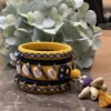 Mustard & Navy Shell Bell Bangle Set