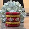 Red & Yellow Traditional Embellished Bangle Set