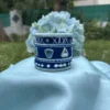 Navy Blue & Sky Blue Mirror Embellished Bangle Set