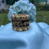 Black & Gold Mirror Embroidered Thread Bangle Set