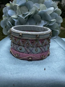 Lavender & Blue Handcrafted Threadwork Bangle Set