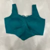 Teal Structured Lace-Up Blouse
