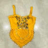 Yellow Mirror & Shell Embellished Corset Blouse