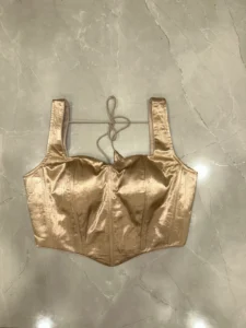 Rose Gold Metallic Corset Blouse