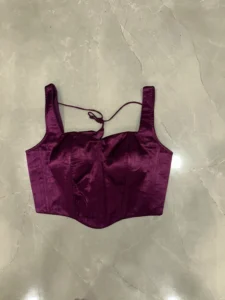 Deep Plum Purple Structured Corset Blouse