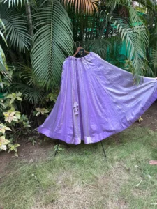 Lavender Purple Solid Flared Navratri Lehenga