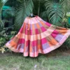 Multicolor Patchwork Silk-Look Navratri Lehenga