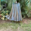 Silver Blue Metallic Flared Navratri Lehenga with Tassel Detailing