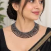 Black & White Beaded Statement Necklace