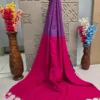 Purple and Magenta Dual-Tone Saree with Tassel Border